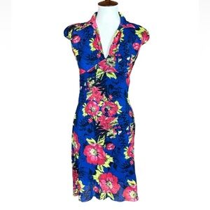 Axara Paris floral print dress with cap sleeves Size Small